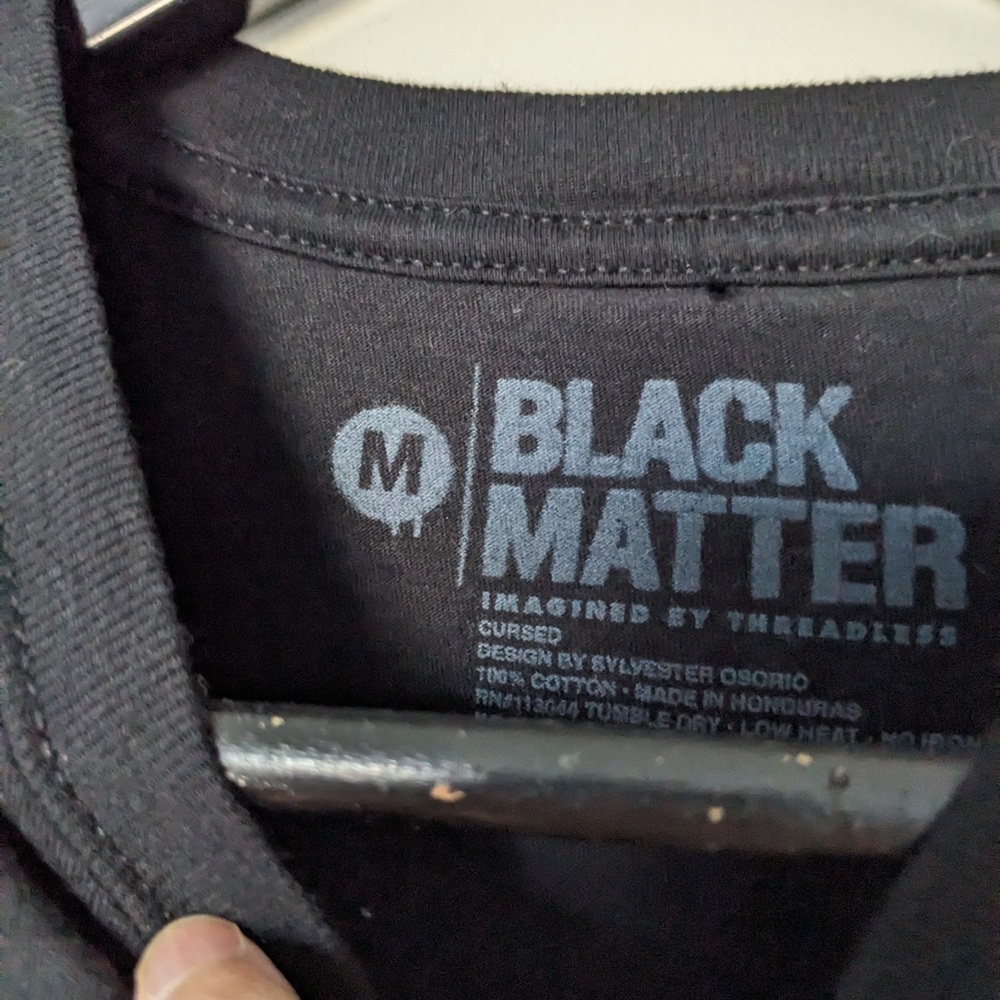 Black matter Black T-Shirt with Blue Graphic - Picture 2 of 2